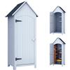 Outsunny Capanno Porta Attrezzi da Giardino 77.5x54.2x179.5cm Bianco