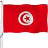 Aoihrraan Tunisia Bandiera Tunisina 90x150cm Doppio Lato Tunisi Bandiere Nazionali Bandiere Per Feste Esterne Casa Giardino Porch Party Decorazione Bandiere Con 2 Robusti Grommets