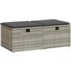 vidaXL Divano Giardino 2pz con Cuscini Grigio Chiaro Polyrattan Acacia, Set Divano da Patio, Set Divano in Rattan PE, Set arredo da Giardino