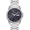 Armani Exchange A|X Armani Exchange - Orologio da uomo con cronografo, cinturino in acciaio inossidabile, silicone o pelle, 3 lancette/argento/quadrante blu