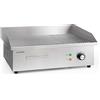 KLARSTEIN Grillmeile 3000GR Pro - Piastra Elettrica in Ghisa, Superficie: 54,5 x 35 cm (2/3 liscia & 1/3 ondulata), 50-300°C, 3000 W, Grill Elettrico Professionale con Paraspruzzi, Acciaio Inox
