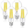 FLSNT Lampadina LED Edison E27, A70 LED Filamento Lampadine 3452LM Super Luminoso, 18W(equivalente 200W), Luce Bianca Fredda 5000K, Non Dimmerabile, Vetro trasparente, Confezione da 4