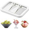 SKJJM Piastra per Gelato con 2 Spatole, Gelato Istantaneo, Rolled Ice Cream Maker, Ice Pan Gelatiera, Ideale per Gelatos Morbido, Frutta, Frullati, Frullato, Yogurt Congelato (Bianco)