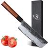 Dragon Creek Nakiri 18 cm Coltello Cucina in Acciaio Inox con Manico Legno, Coltello Verdure