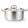HOMICHEF Braiser Pan 8 Quart con coperchio in acciaio inox senza nichel - Braiser lucido opaco con coperchio in acciaio inox - Padella pesante non tossica induzione