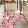 WQMMD Tappeto runner lavabile in lavatrice, rosa, 80 x 300 cm, per corridoio, comodino, cucina, corridoio, camera dei bambini, camera da letto e ingresso, tappeto antiscivolo, motivo floreale, moderno