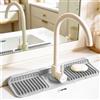 Umllpet Tappetino Scolapiatti in Silicone Pieghevole Ritagliabile Antiscivolo, Tappetino Sgocciolante Inclinato per Rubinetto Cucina e Bagno