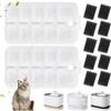 PlsMupn 10 Pezzi Filtri Fontanella per Gatti, per Fontana per Gatti Dockstream PLWF005, PLWF115, PLWF105, Filtrazione Multipla, 10 Filtri di Ricambio + 10 Spugna