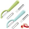 MALOUSUN 2 Pelapatate a P per tupper con 2 lame di ricambio, pelapatate per Tupperware, pelapatate per pelare asparagi, lame di ricambio in acciaio inox per pelare verdure