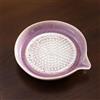 HTU Piastra grattugia in ceramica per aglio, con beccuccio, disco riutilizzabile per uso domestico, vassoio tritacarne, finitura smaltata, portatile, viola