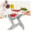 Topyond #12 Lama per tritacarne, Sostituzione Coltello in Acciaio Inossidabile, Misura Universale per Tritacarne, Accessori per la Lavorazione degli Alimenti, Installazione Facile