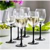 Solavia Set di 6 calici da vino bianco 250 ml nero stelo lungo, trasparente