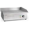KLARSTEIN Grillmeile 3000R Pro - Piastra Elettrica in Ghisa, Superficie: 54,5 x 35 cm (ondulata), 50-300°C, 3000 W, Grill Elettrico Professionale con Paraspruzzi, Acciaio Inox