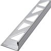 Dalsys Profilo per piastrelle Profilo per piastrelle in acciaio inossidabile Profilo a L spazzolato 2m x 10mm, Profilo per piastrelle