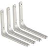 Sayayo Staffe per Mensole Argento Staffe a L Staffe per Mensole Pesanti Reggimensola in Acciaio Inox, Supporti Mensola Reggi Mensola Porta Mensole da Muro, 150 mm * 125 mm, 4 Pezzi