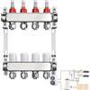 Aisny Distributore Circuito Riscaldamento, Misuratore Portata 4 Circuiti Riscaldamento Pavimento Impianto Riscaldamento Pavimento Acciaio Inox Con Flussometro Senza Valvola Sfera Filettatura Esterna 3/4