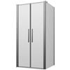 Parama Box doccia 100x80cm con apertura saloon e parete fissa, profili cromati e vetro da 6mm opaco h195 | Elba