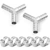 TAILONZ PNEUMATIC TAILONZ 2Pz 12mm 304 SS Raccordo a Y a barbe con fascette stringitubo | Divisore a 3 vie, presa salda e tenuta stagna. Perfetto per linee pneumatiche e di fluidi idraulici.
