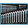 tectake® Set da 25 Chiavi Combinate, Acciaio, Carbonio, 6-32 mm, Custodia Arrotolabile, Utensili Officina Meccanica, Dadi, Chiave a Bocca o ad Anello, Attrezzi da Lavoro, Manutenzione - Blu
