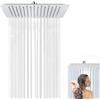 Xinxinphi Soffione Doccia Quadrato 30 x 30cm con Girevole 360°, Soffione Pioggia Anticalcare Acciaio Inox 12 Pollici, Testa Doccia Piazza Montaggio Soffitto o a Parete, Docce Fisso Alta Pressione (Cromo)