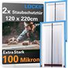 LOCKII 2 porteantipolvere con chiusura lampo, 1,20 x 2,20 m, extra forti, 100 micron, porta con cerniera, protezione per ristrutturazione e rimodellamento