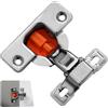 Mythlon Set di 4 cerniere a tazza a braccio corto con ammortizzazione soft-close, cerniere idrauliche per mobili in acciaio inox per ante di armadi, chiusura silenziosa, antiruggine (braccio corto)
