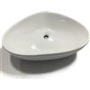 OGOMONDO Lavabo Da Appoggio Ceramica Bianco Triangolare Lavandino Lavello Arredo 67x44x15 cm