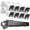 ANNKE Kit Videosorveglianza 8 Canali 5MP, Sistema di Sicurezza con Telecamera Bullet 3K e Microfono Integrato,White Colore, Interno/Esterno, AI Rilevamento di Persone e Veicoli, Hard Disk da 2TB