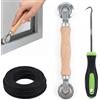 SINRAD Parti di ricambio per zanzariera, set di riparazione 3 in 1, strumento di estrazione per zanzariera, con zanzariera da 18 m x 5 mm