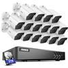 ANNKE 5MP Kit Videosorveglianza Esterno, Rilevamento Uomo/Veicolo, DVR 16CH 2TB + 16x Telecamere da Esterno, Visione Notturna Infrarossa, Impermeabile IP67, 24-7 Recording, Accesso Remoto