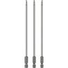 QUARKZMAN 3 Pezzi T15 Punta A Stella Torx Con Innesto Esagonale 1/4 Lunghezza 150mm Punta Magnetizzata Senza Foro Antimanomissione 6 Punte A Stella Per Cacciavite Per Trapano Acciaio.