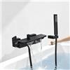 llffssdg Rubinetto per vasca da bagno con doccia, miscelatore a cascata, rubinetto per vasca da bagno con soffione a cascata da parete (nero)