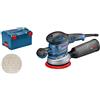 Bosch Professional Levigatrice rotorbitale GEX 40-150 (incl. impugnatura suppl., contenitore raccoglipolvere, ⌀ platorello 150 mm, foglio in rete abrasiva M480, adatt. per aspirazione, in L-BOXX)
