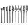 Mesee 10Pz Fresas Rotativas in Carburo di Tungsteno, Set di Lime Fresa a Doppia Taglio con Gambo da 3mm Frese Rotanti Diamantate per Lucidatura Foratura Smerigliatura Incisione su Metalli Legno Giada