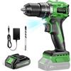 Ginour 50Nm Avvitatore a Batteria, 21V Brushless Trapano a Percussione | 1x2.0Ah Li compatibile con Makita 18V, 23+3 Coppie, 2 Velocità Multifunz. Trapani Avvitatori 10mm metallo Mandrino