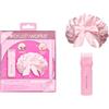 Brushworks Overnight Hair Care Set - Hair Oil Applicator & Double Layer Satin Hair Bonnet, Overnight Hair Protection Set for Scalp Care, Moisture Retention & Frizz Control, Vegan Friendly