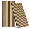 Paluplus Set 2 Pannelli Fonoassorbenti con Doghe Effetto Legno, Misura 120x60 cm - 1,44 ㎡, Pannello 3D Spessore da 2,1 cm, Rivestimento Acustico Decorativo per Pareti e Soffitti -4540M -11 (Beige)