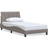 vidaXL Struttura letto senza materasso "Hanko" Taupe 100x200 cm tessuto