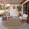 Paco Home Tappeto per interni ed esterni, ideale per balconi, terrazzi e cucine. Aspetto simile al sisal, con bordo decorativo, tinta unita, colore beige. Diametro: 200 cm