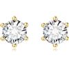 GW Moissanite Orecchini Uomo Orecchini Donna Argento 925 Orecchini Acciaio Chirurgico Placcato Oro 18K Orecchini Oro Donna in Vero Argento 925 Orecchini Diamante Uomo 6MM (Oro 6 Artigli)