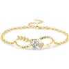 Eusense Bracciale Infinito e Cuore con Pietra di Luna, Ametista e Cristallo Blu Braccialetto Regolabile per Donna, Regalo per San Valentino o Anniversario