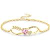 Eusense Bracciale Infinito e Cuore con Pietra di Luna, Ametista e Cristallo Blu Braccialetto Regolabile per Donna, Regalo per San Valentino o Anniversario