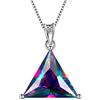 Aurora Tears Collana/orecchini triangolari con topazio arcobaleno mistico, in argento Sterling 925, motivo geometrico, minimalista, gioielli per uomini e donne, one size, Metallo, Zirconia cubica