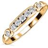 TJC Moissanite Half Eternity Anello a fascia in argento 925 placcato oro e platino per anniversario, fedi nuziali da donna con sette pietre, regalo, Q, Metallo, Moissanite