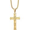 ZDaoBen Collana Croce Uomo Acciaio Inossidabile Ciondolo Infinity Croce nodo celtica irlandese Regali Gioielli Cristiani per Donna 65 cm Placcato oro