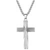 ZDaoBen Collana Croce Uomo Argento/oro/nero Ciondolo Croce da Uomo Acciaio Inossidabile Gioielli Cristiani