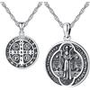 Eusense Collana San Michele Arcangelo/San Cristoforo/Crocifisso/Santa Vergine Maria Ciondolo Argento 925 Protezione Angelo Custode Amuleto Regalo Gioielli per Uomo Donna