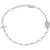 amorili Bracciale Rosario Uomo Donna in Argento 925 con Postine Bianche Sfaccettate - Simbolo Cattolico Cristiano di Fede Religioso - Braccialetto Elegante (bianco1)