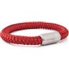 Akitsune Portus Bracciale in Corda Nautica | Bracciali con Chiusura a Capsula Magnetica Donna Ancora Uomo Marittimo - Argento Opaco - Rosso Vino 23 cm