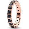 PANDORA Timeless Anello placcato in oro rosa 14k con cristallo nero, 50